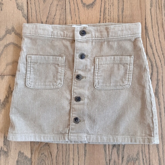 The Children’s Place Girls Tan Corduroy Button-Front Skirt with Pockets Size 6 - Picture 1 of 10
